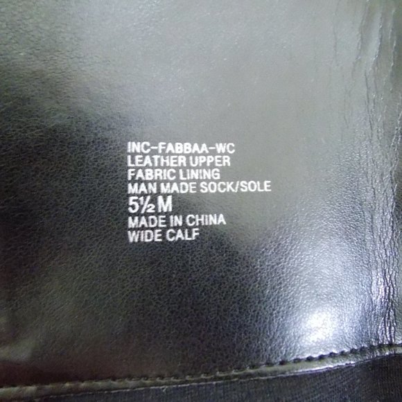 INC black leather wide calf riding boots size 5.5M - Picture 6 of 8